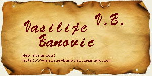 Vasilije Banović vizit kartica